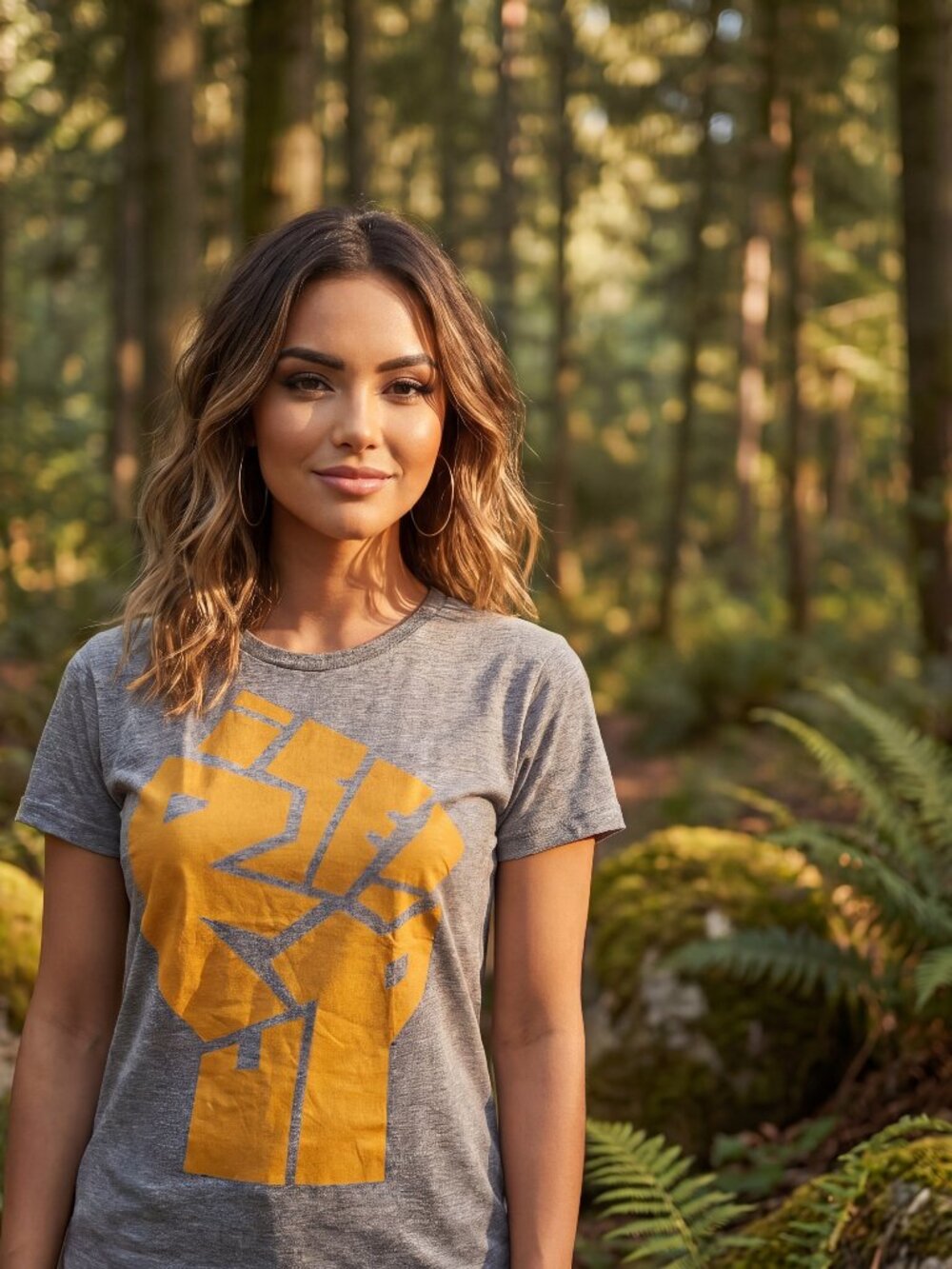 Rise Up! Fist Painted Tee: 100% Organic Cotton T Shirt For Women